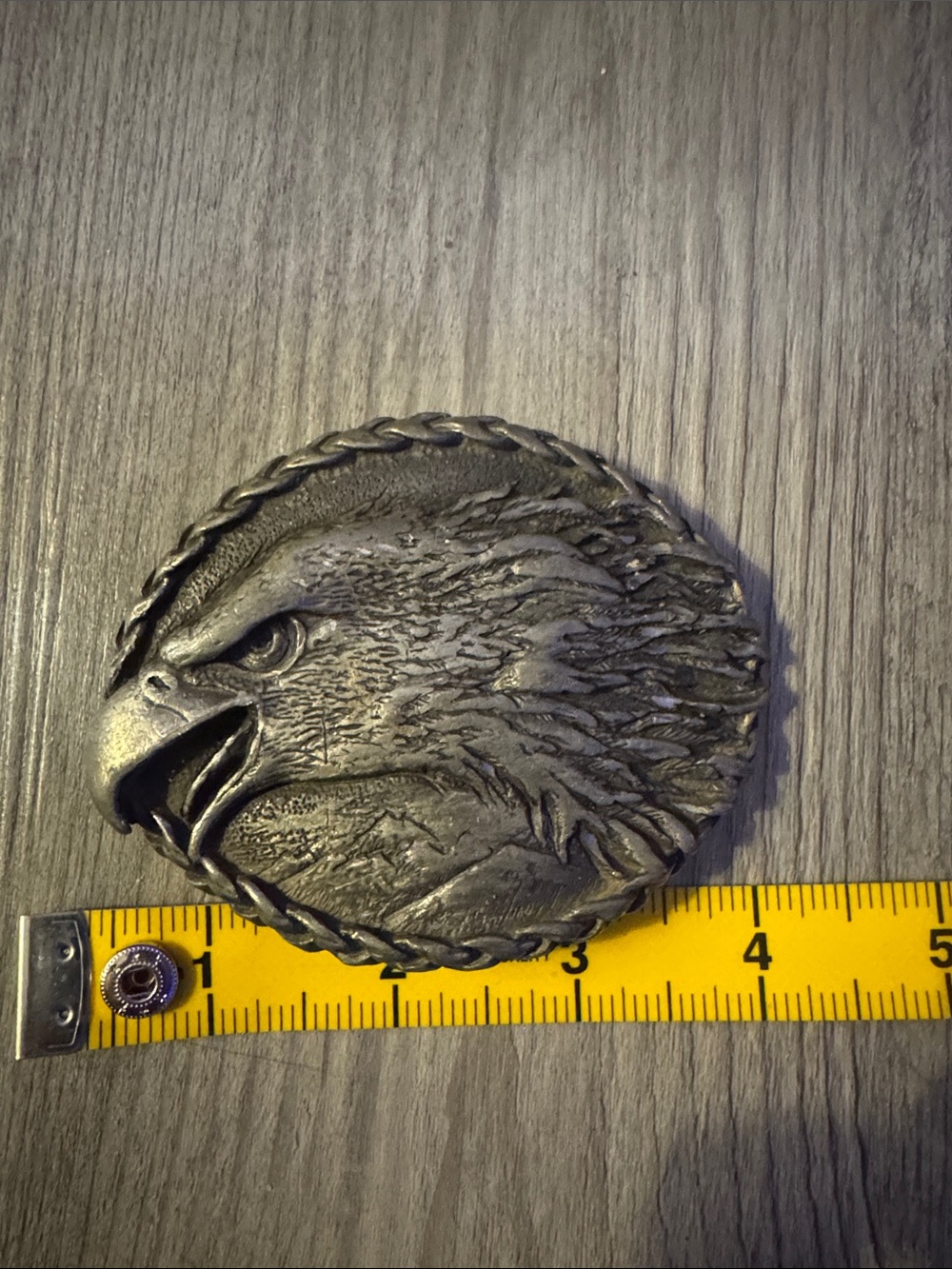 Men's Eagle Head Belt Buckle - Metallic Silver Finish